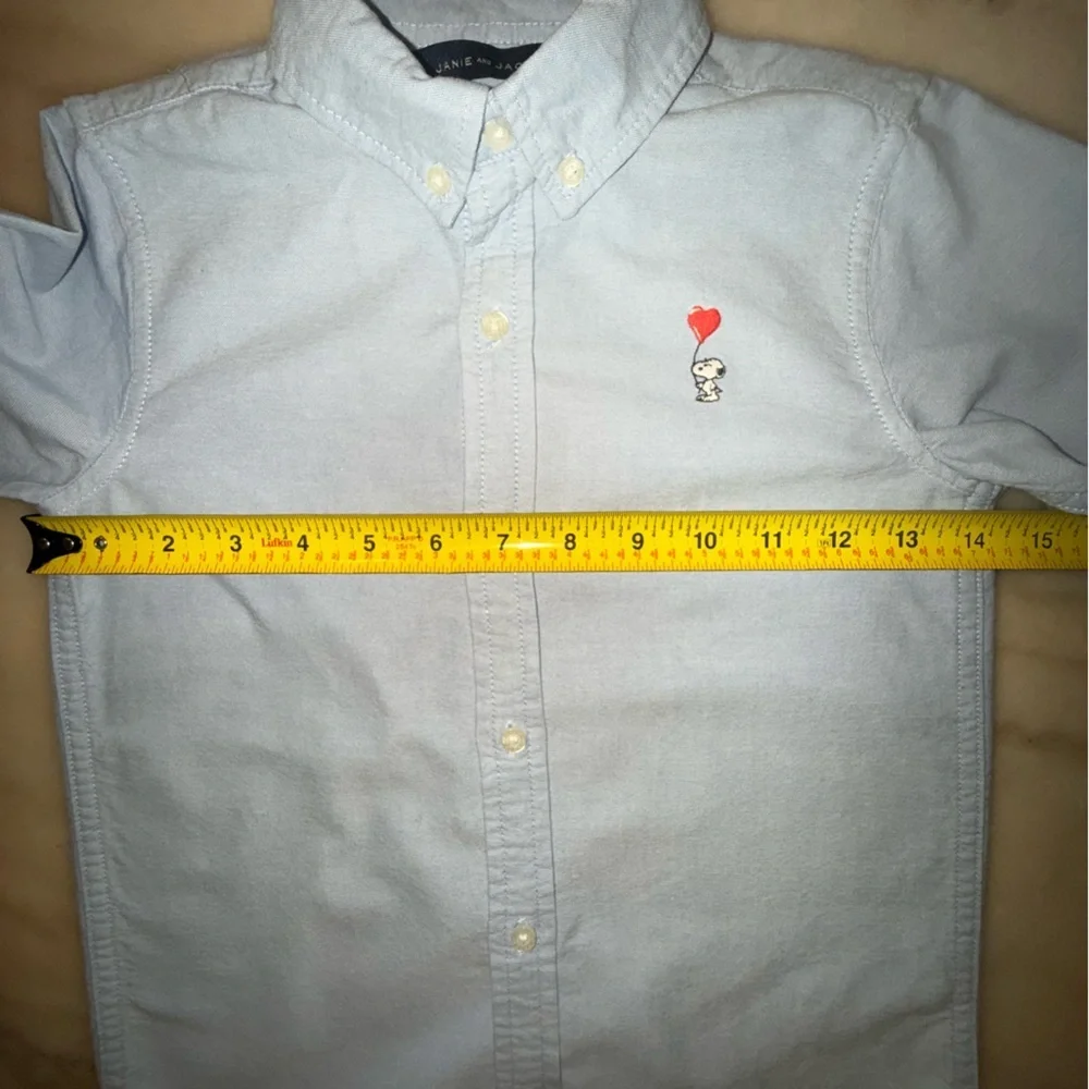 Janie and Jack PEANUTS™ Snoopy Oxford button down Shirt size 6